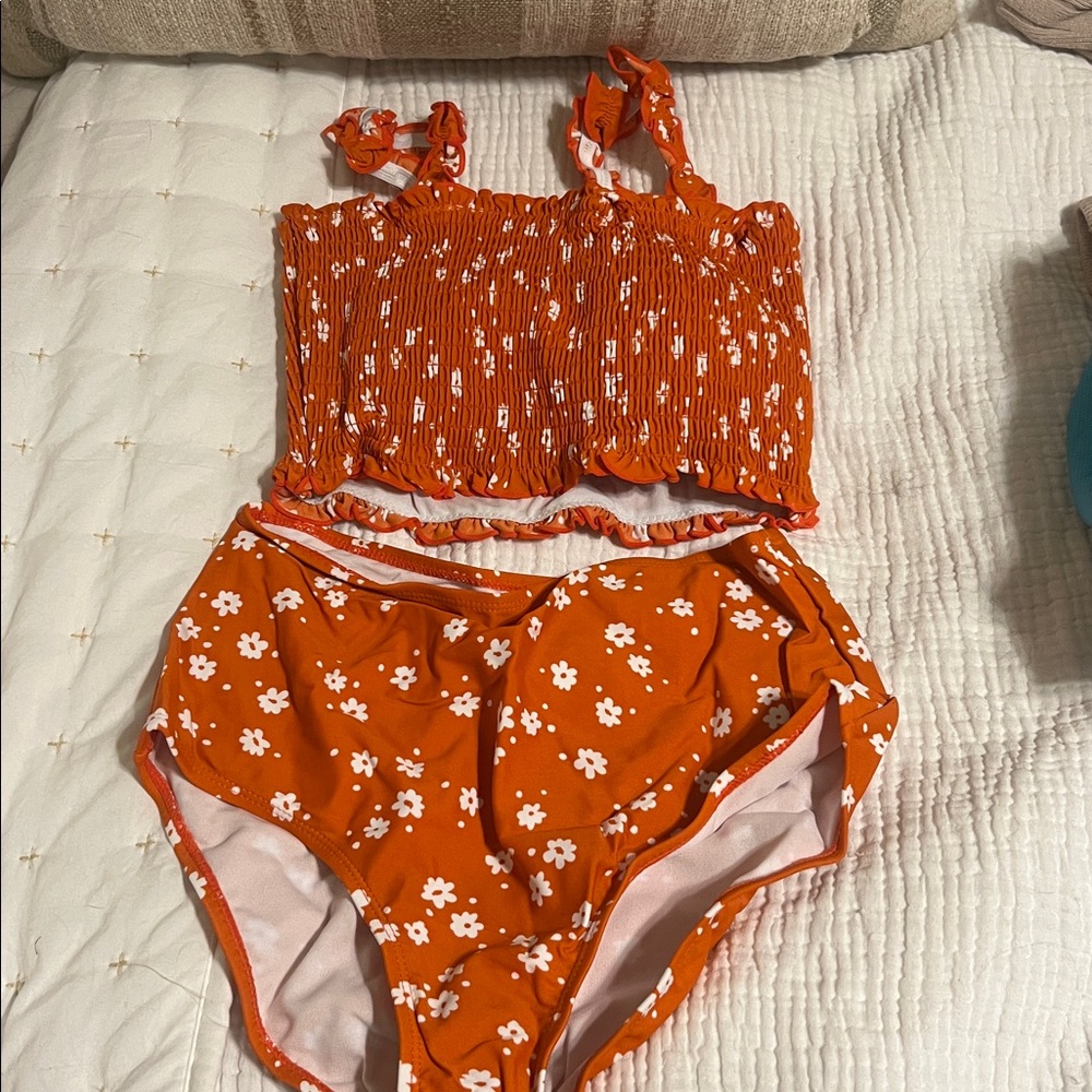 Orange Floral Bikini Set